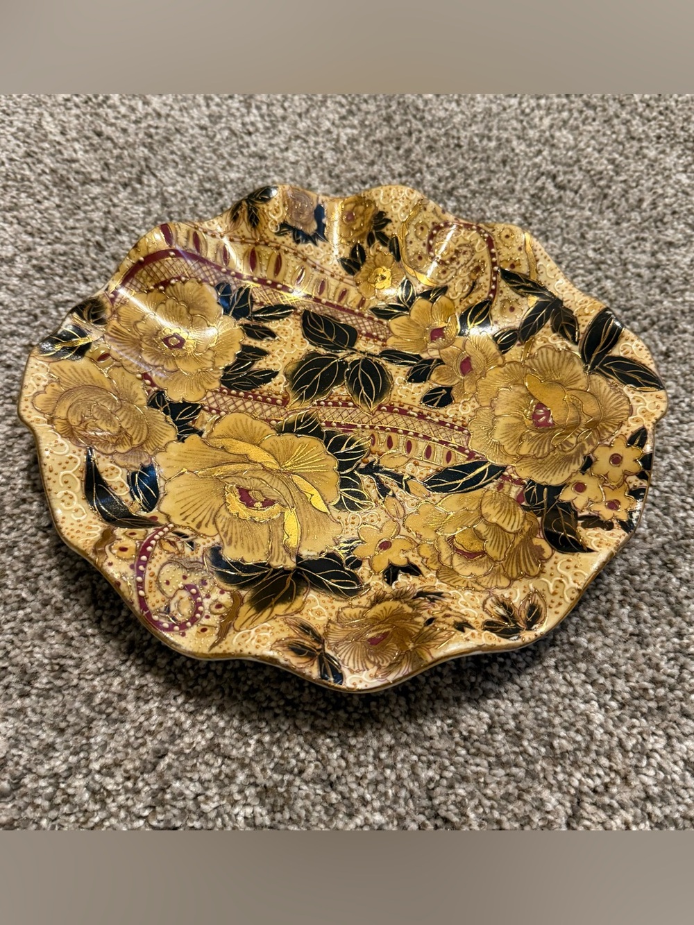 Stunning Vintage Chinese Cloisonné Floral Display Plate